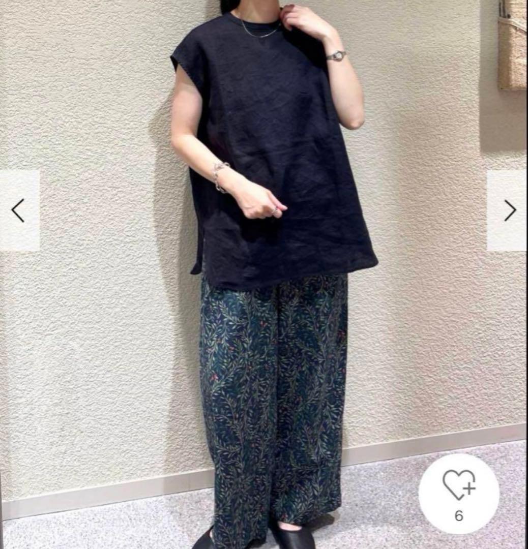 新品　今季　かぐれ　リネンフレンチクルーネック　2025年春夏　ネイビー