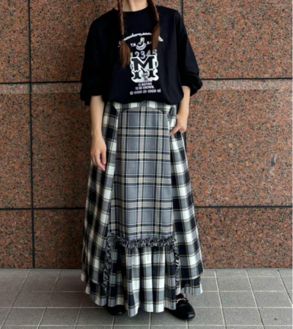【新品】THOMAS MAGPIE チェック柄フレアスカート