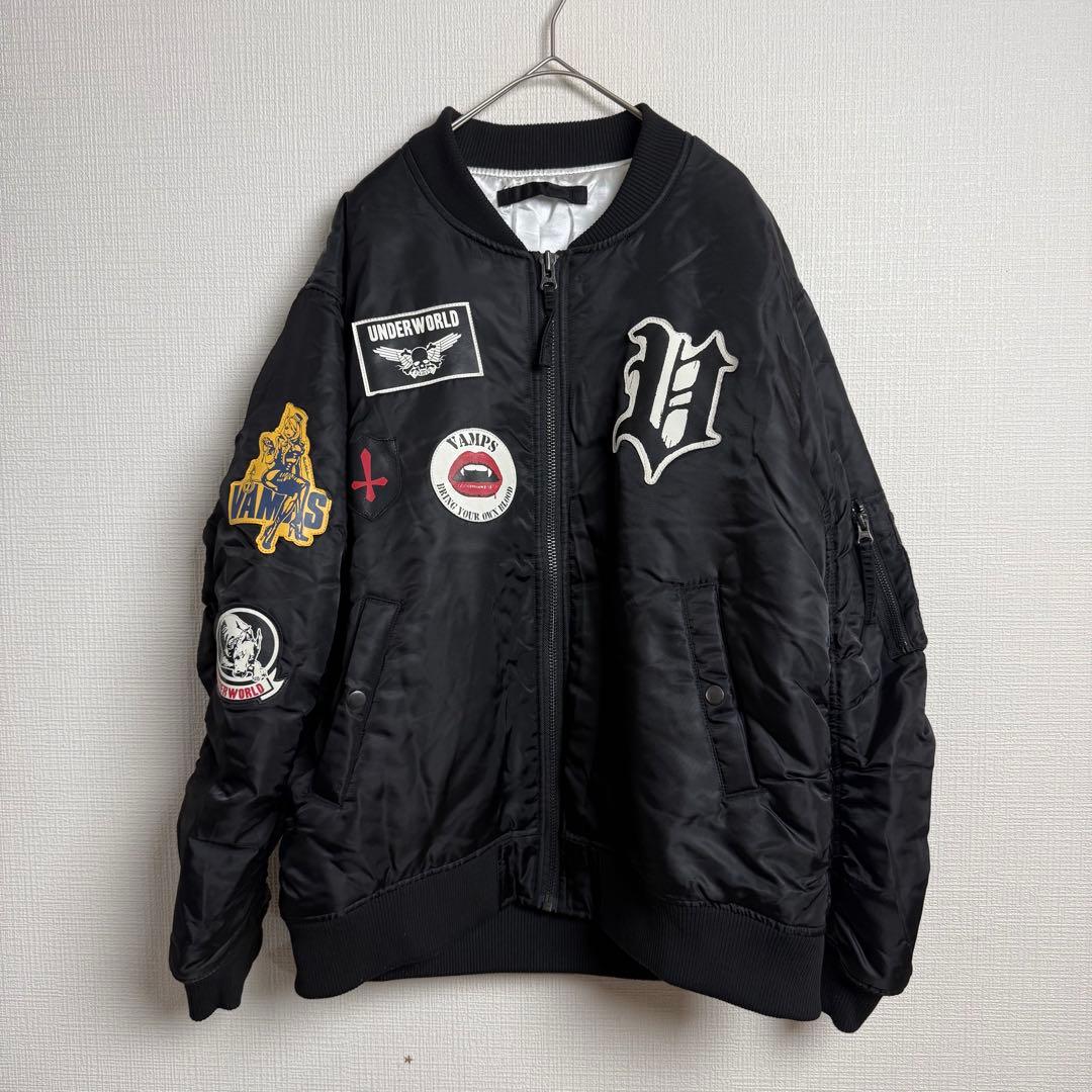 ジャケット・アウター 942 VAMPS UNDERWORLD RJB MA-1 Patch Blk