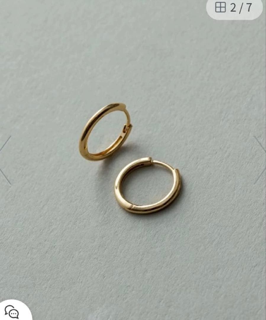 ete エテ K18 ゴールド フープピアス