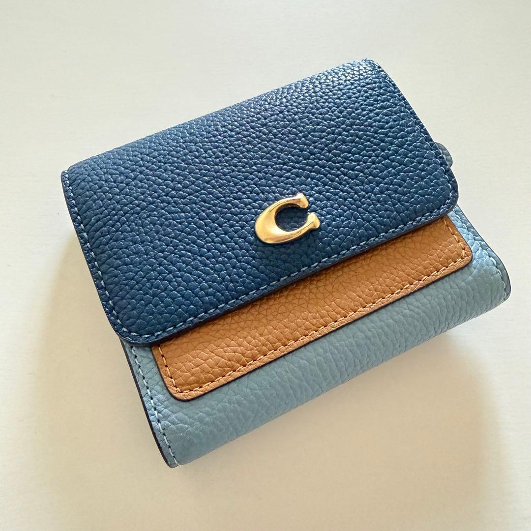 美品✨COACH ミラ スモール フラップ ウォレット・カラーブロック