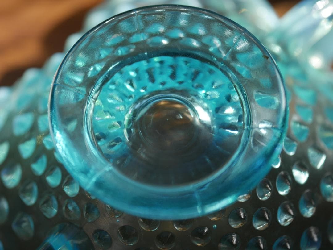 Fenton ブルーオパールセントホブネイル 両ハンドル付きボンボンディッシュ