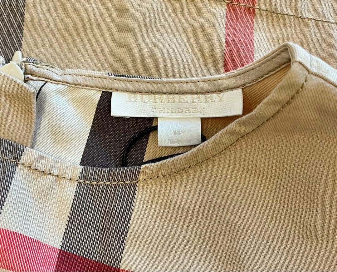 （新品）Burberry 14Y164cmチェック柄 ノースリーブワンピース