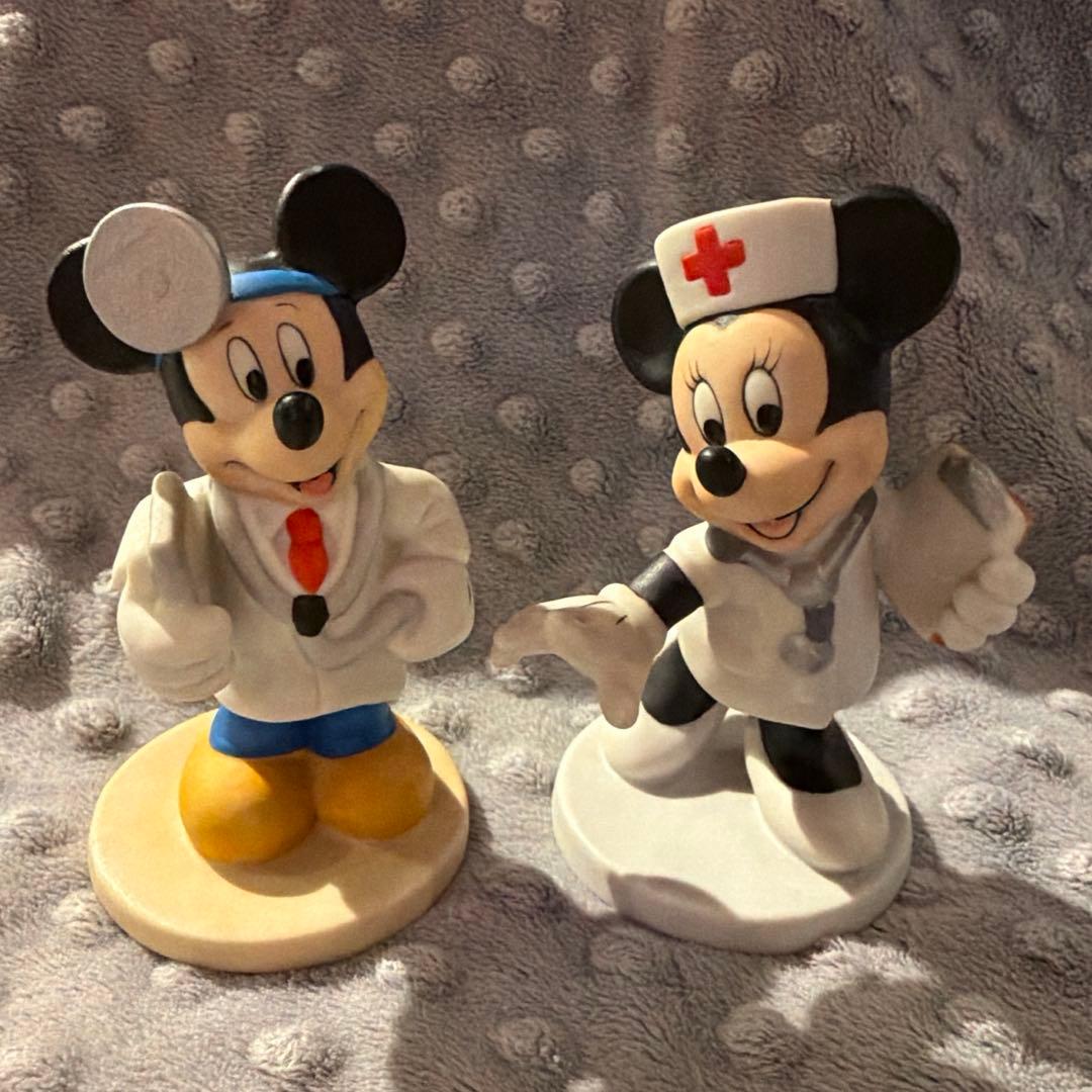 陶器 お医者さんミッキー&ナースミニーセット
