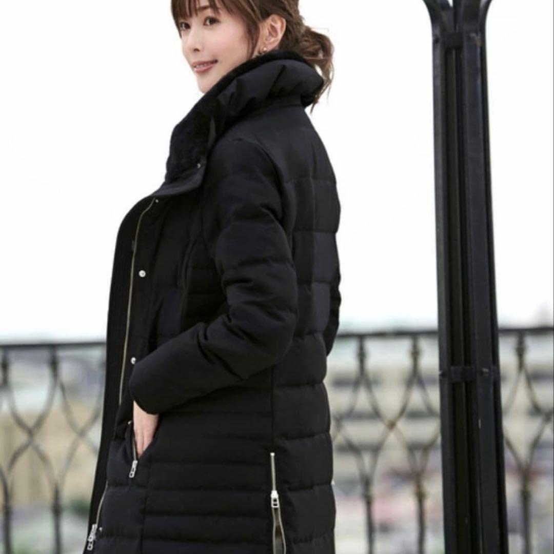 RUIRUE BOUTIQUE ラクーンファーサイドジップスリットダウンコート