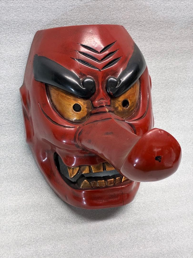 天狗　お面　天狗面　木彫り　魔除け　縁起物