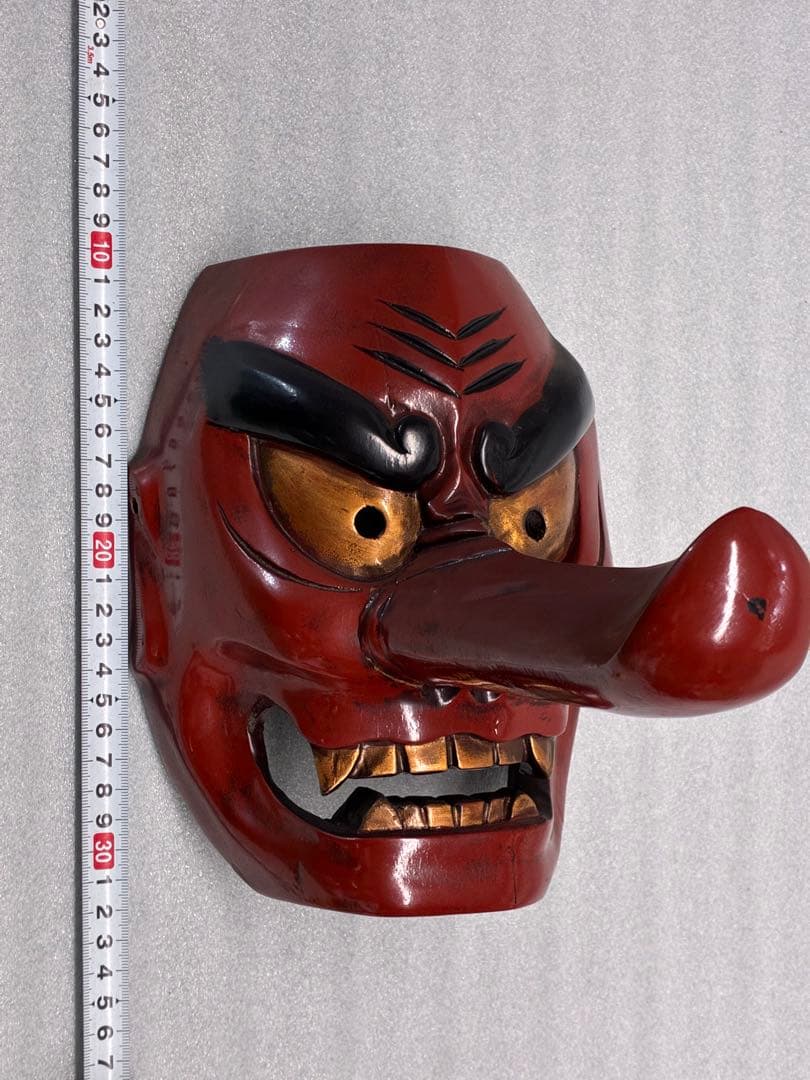 天狗　お面　天狗面　木彫り　魔除け　縁起物