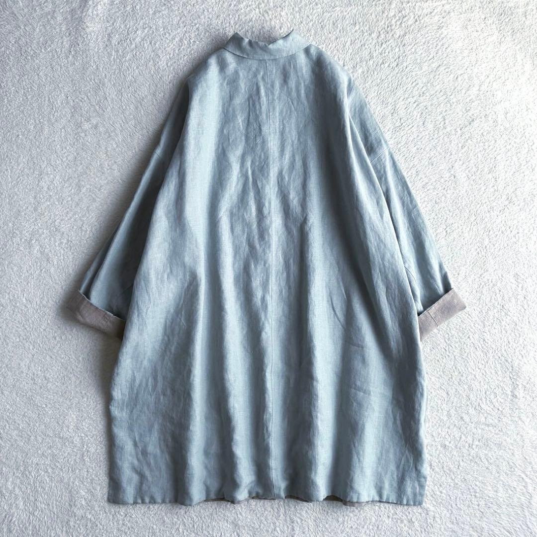 極美品 コンジェペイエ リネンリバーシブルコート 近年モデル ゆったり