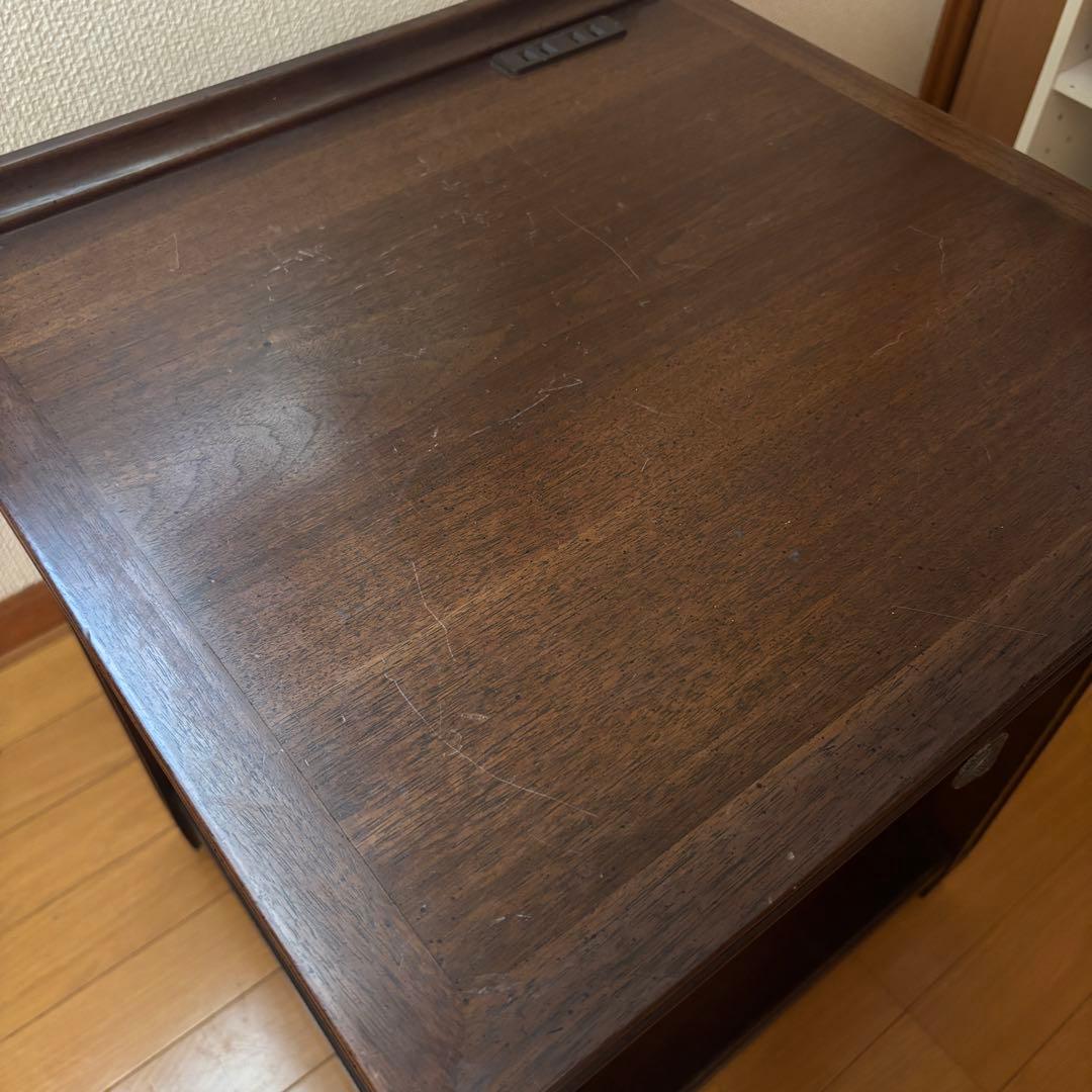 ダークブラウン引き出し付きサイドテーブル アンティーク家具