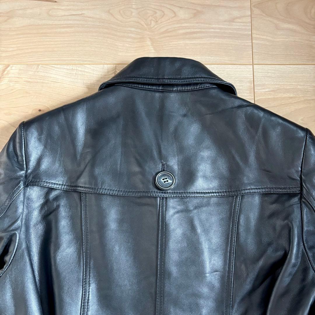 【美品】BELLUCCI ベルッチ ラムスキン レザーコート トレンチコート 黒