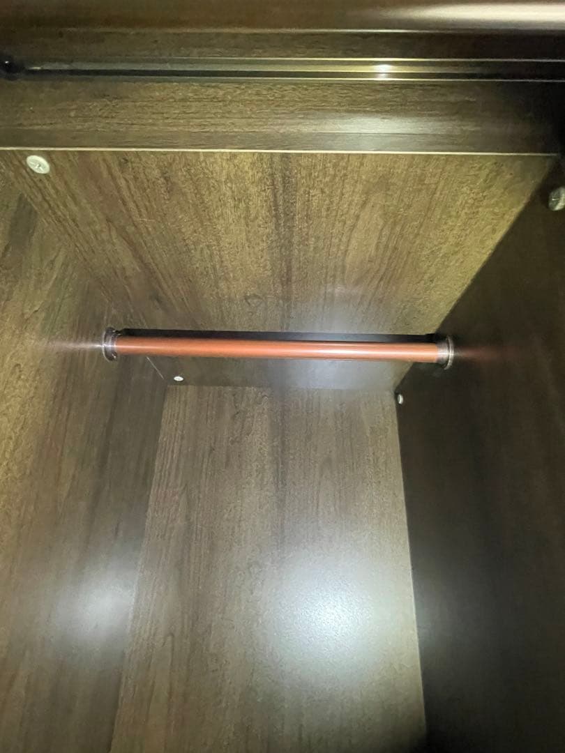 送料無料　ミラー付き木製　ワードローブ/洋服ダンス/クローゼット