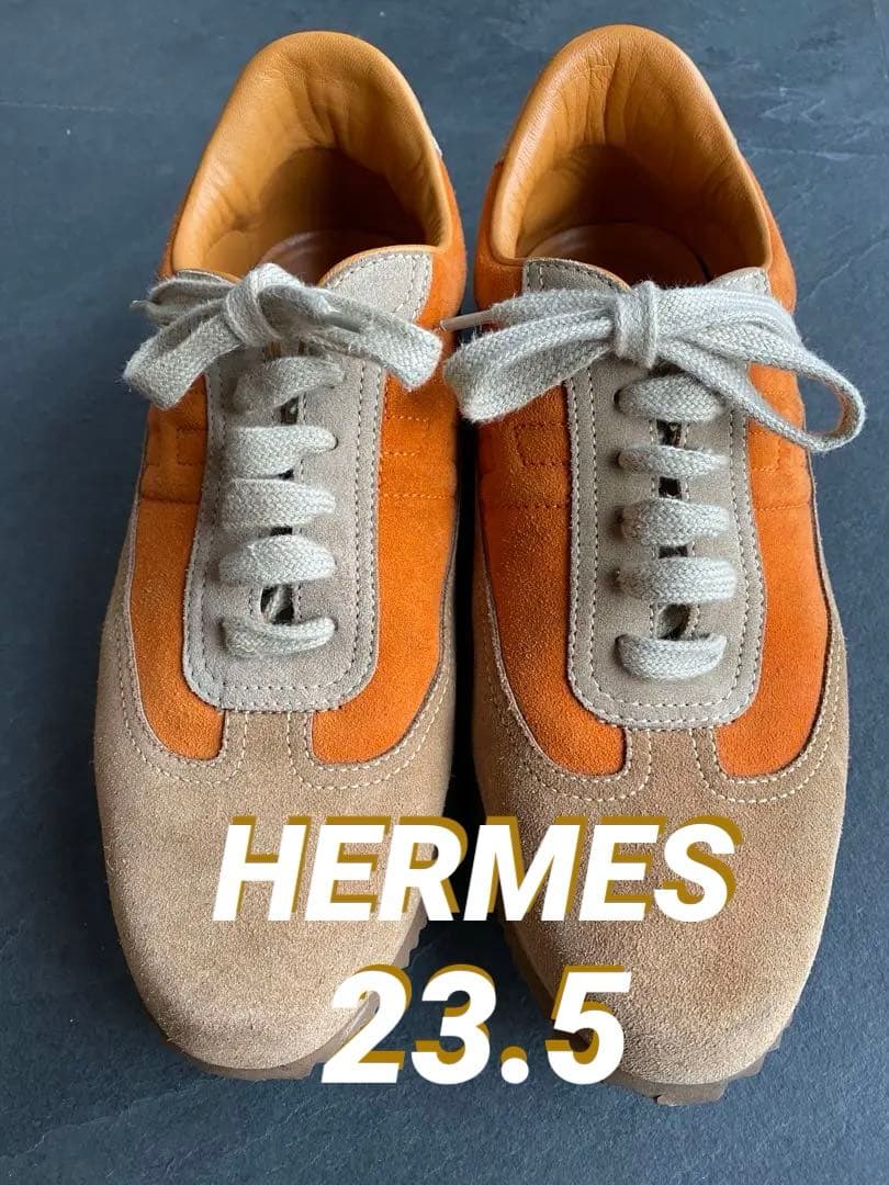 【美品】HERMES スニーカー　H スエード