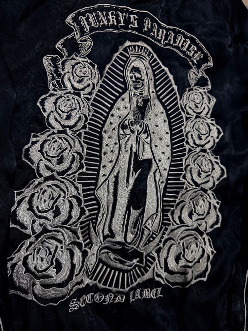 美品 ２面用 JUNKY 日本スカジャン unisex レーヨン マリア バラ