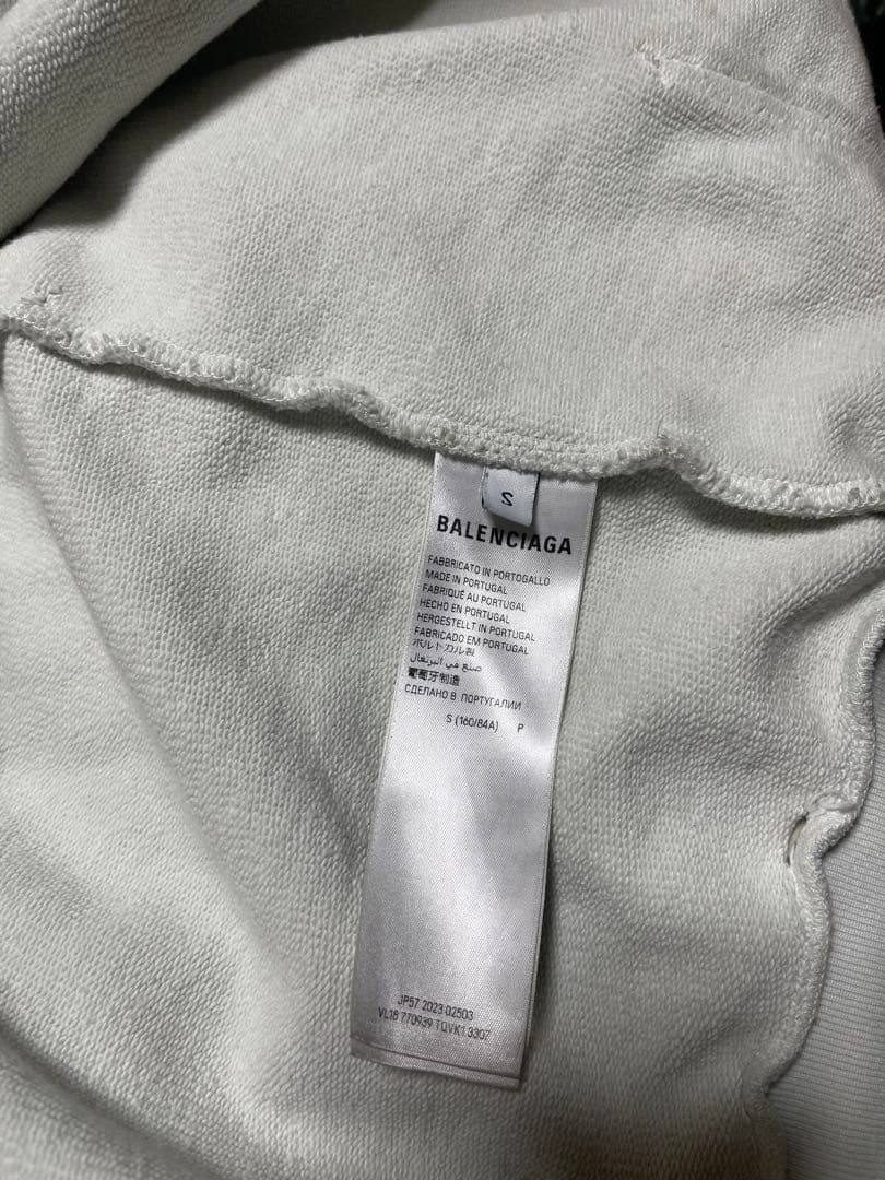 トップス 24SS BALENCIAGA Tatoo Zip Hoodie White S