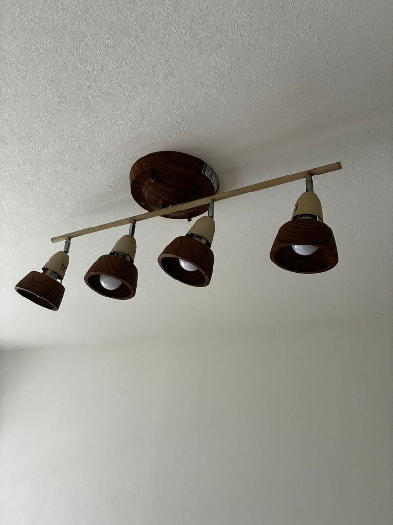 ブラウンシーリングライト 4灯モダンデザイン