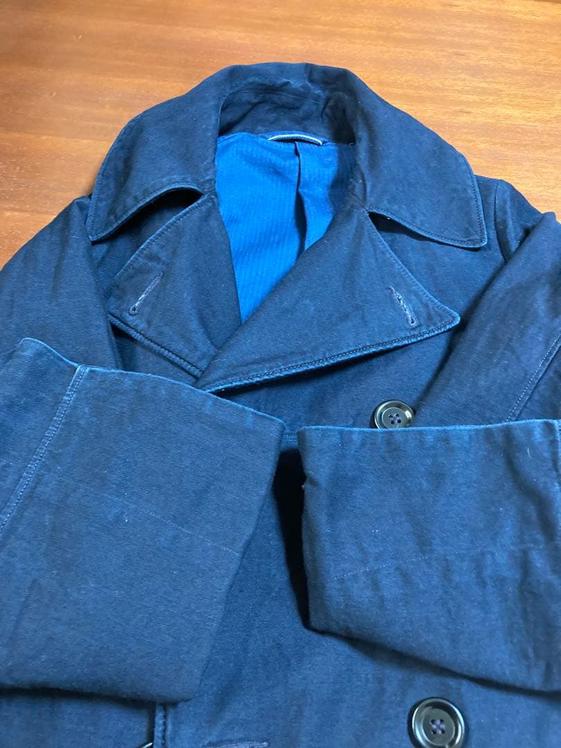 45R 藍納戸麦サテンのAKIYAコート