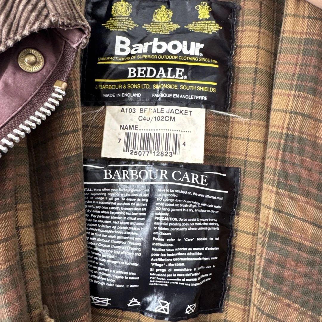 Barbour Bedale 3ワラント ブラウン C40 英国製 オイル抜き