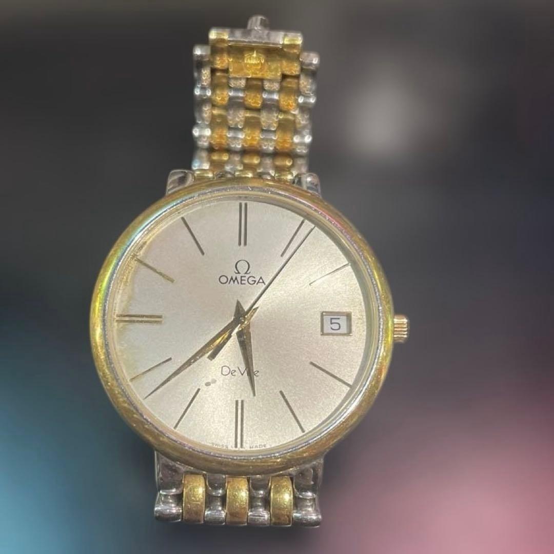 稼働品　OMEGA クォーツ腕時計 ゴールド/シルバー　レディース　オメガ