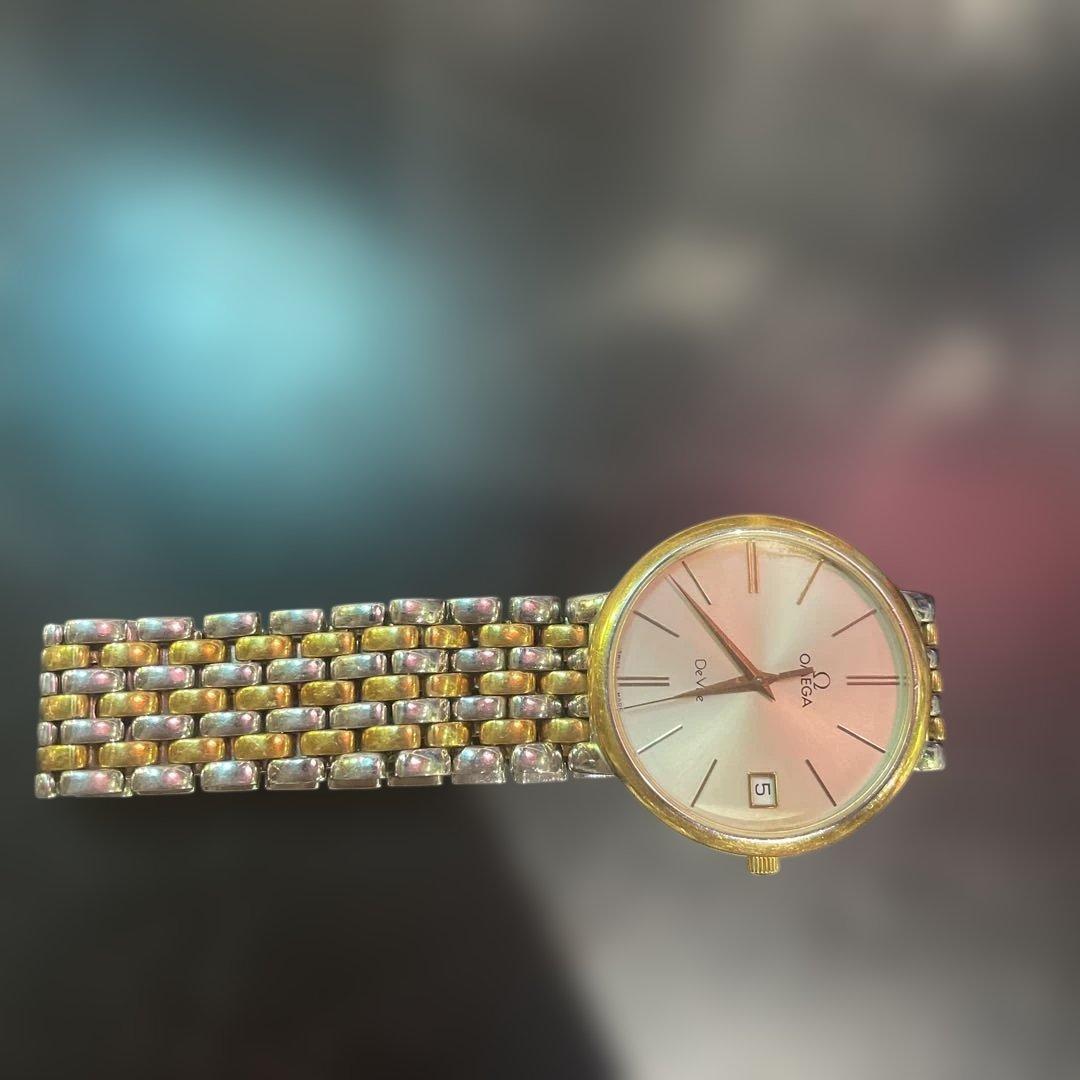 稼働品　OMEGA クォーツ腕時計 ゴールド/シルバー　レディース　オメガ