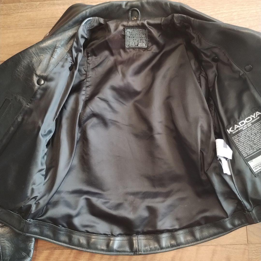 カドヤ　K's Leather ダブルライダースジャケット ブラック　Lサイズ