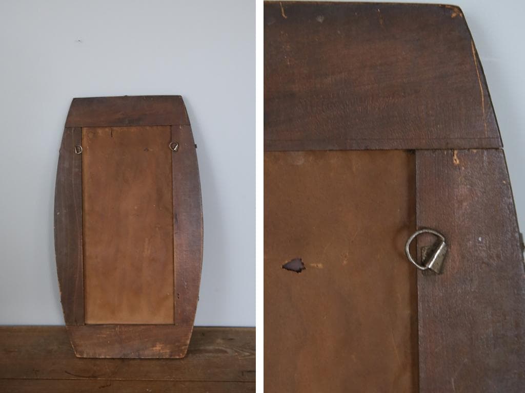 英国アンティーク壁掛けカッティングミラー/姿見ウォールミラー鏡(85-90-3)