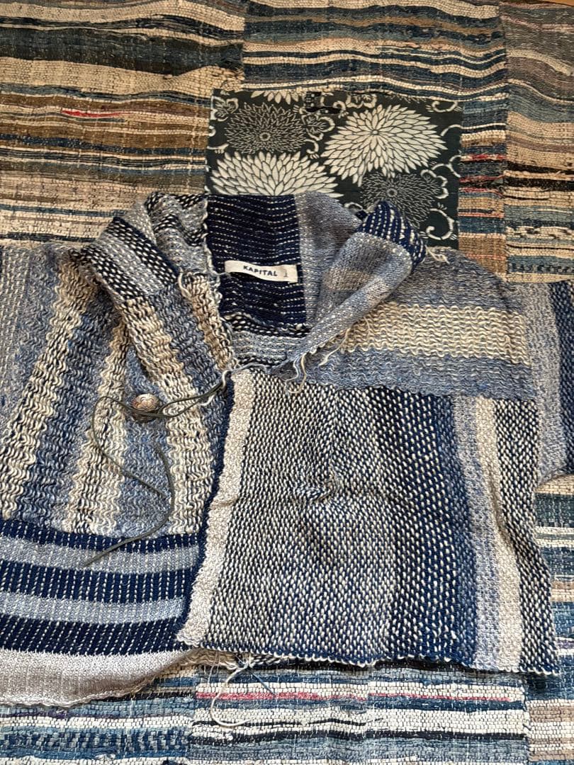 kapital 羽織　朝　刺子　コンチョボタン