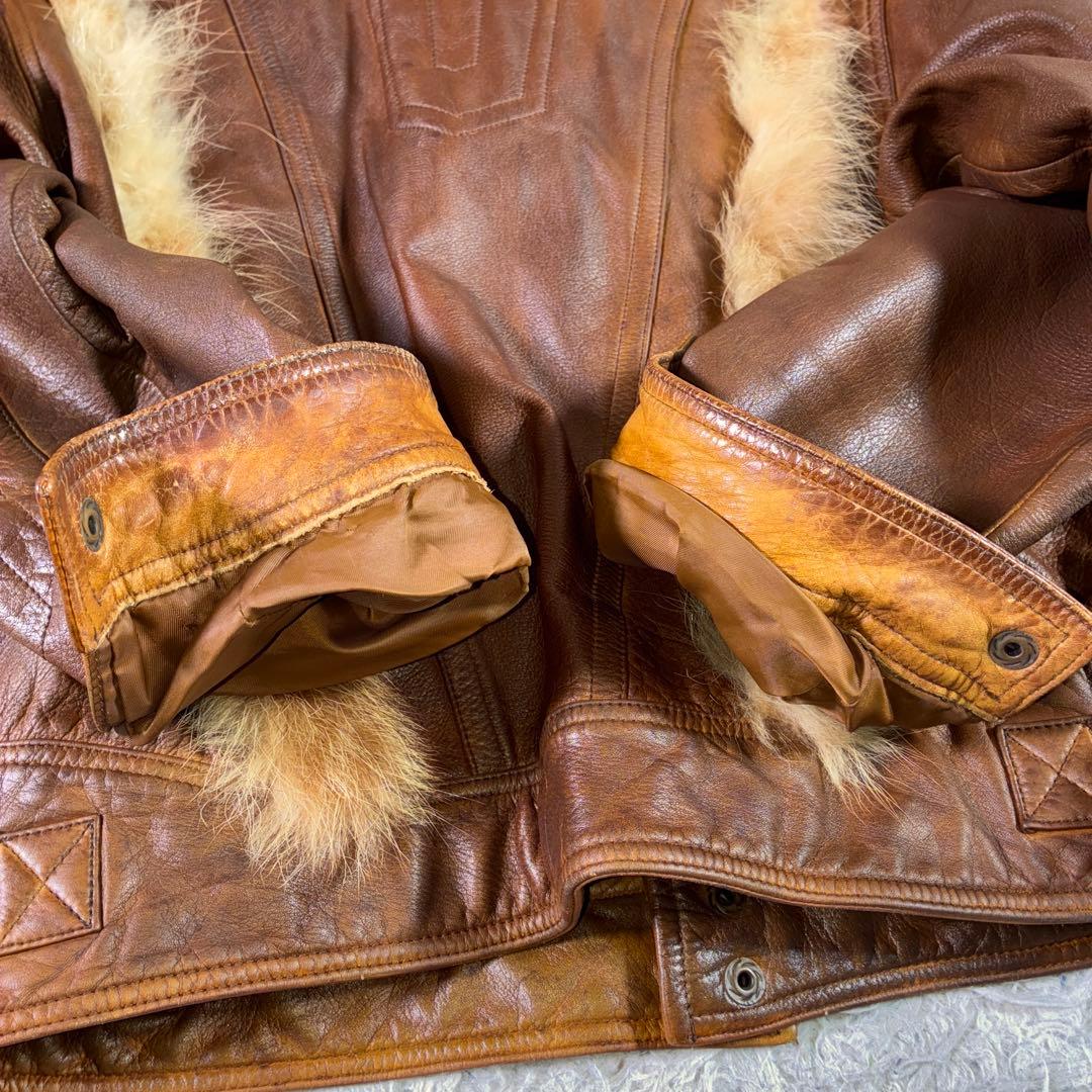 REAL SIMONSy2k カウレザーライダースジャケット ファー 短丈