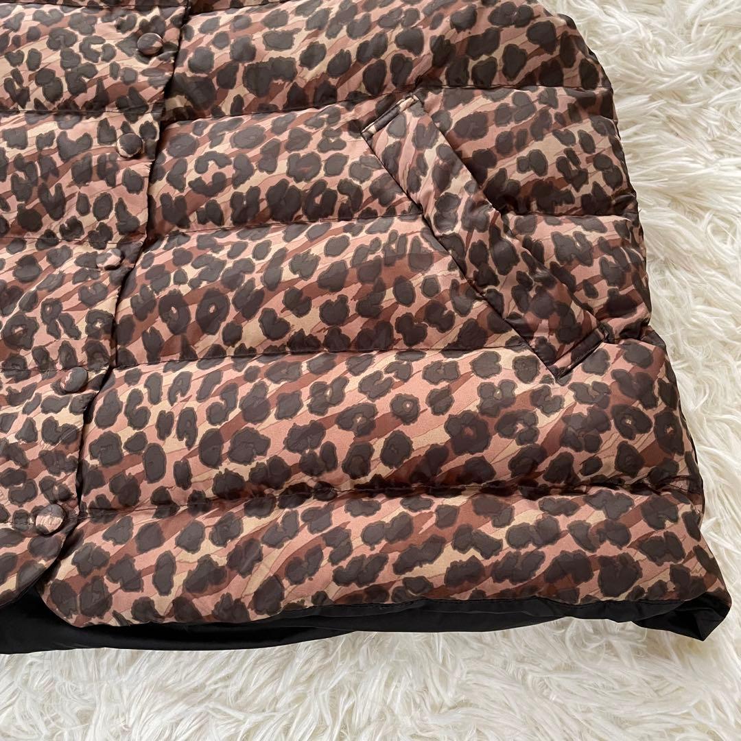 manipuri マニプリ リバーシブル ダウンベスト レオパード ヒョウ柄