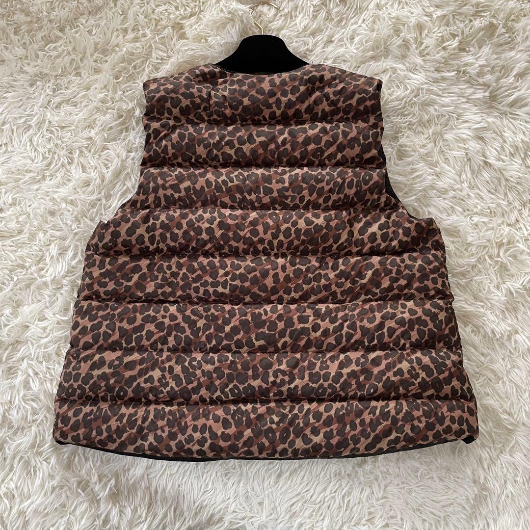 manipuri マニプリ リバーシブル ダウンベスト レオパード ヒョウ柄