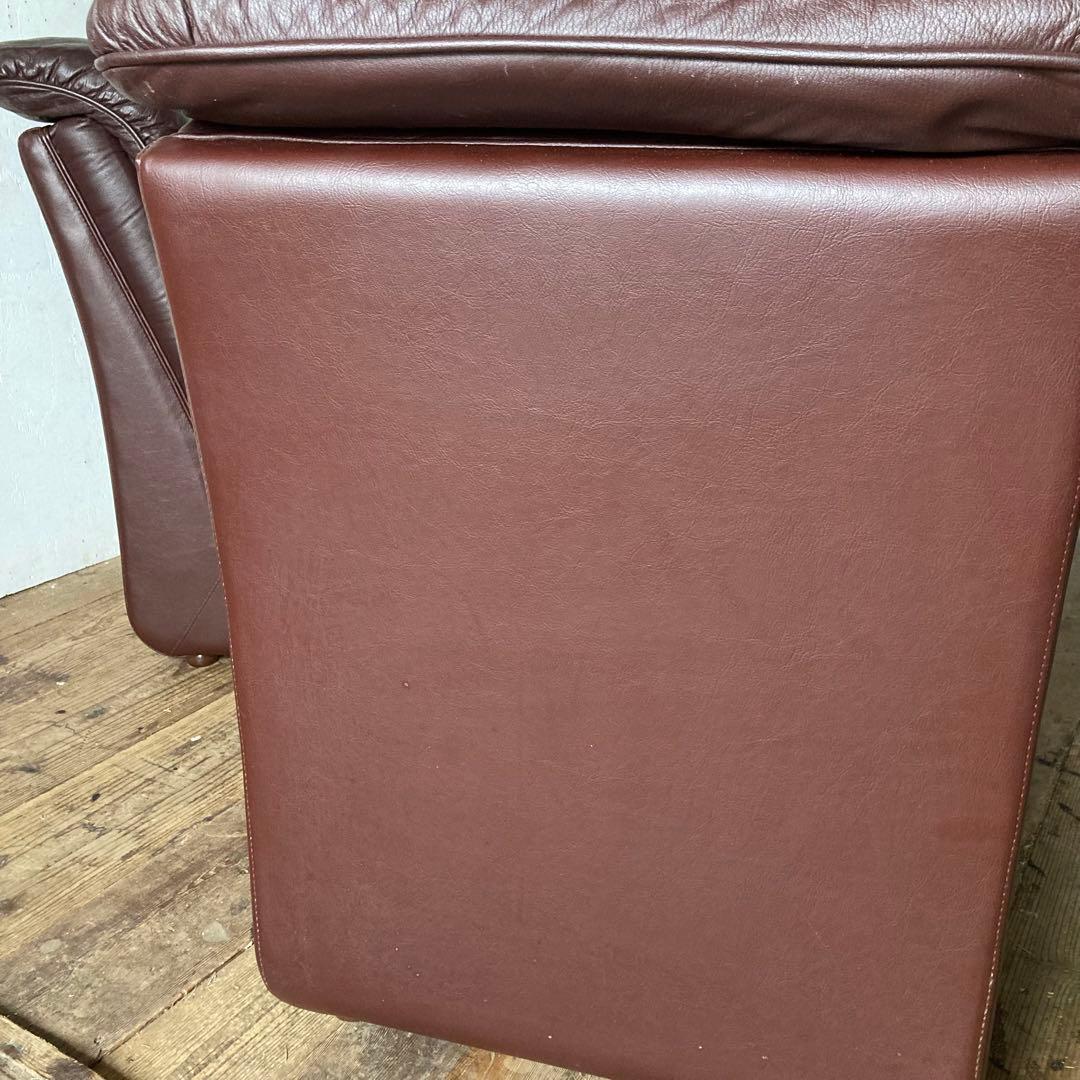 2脚セット 国産ヴィンテージ レザーソファ レトロ