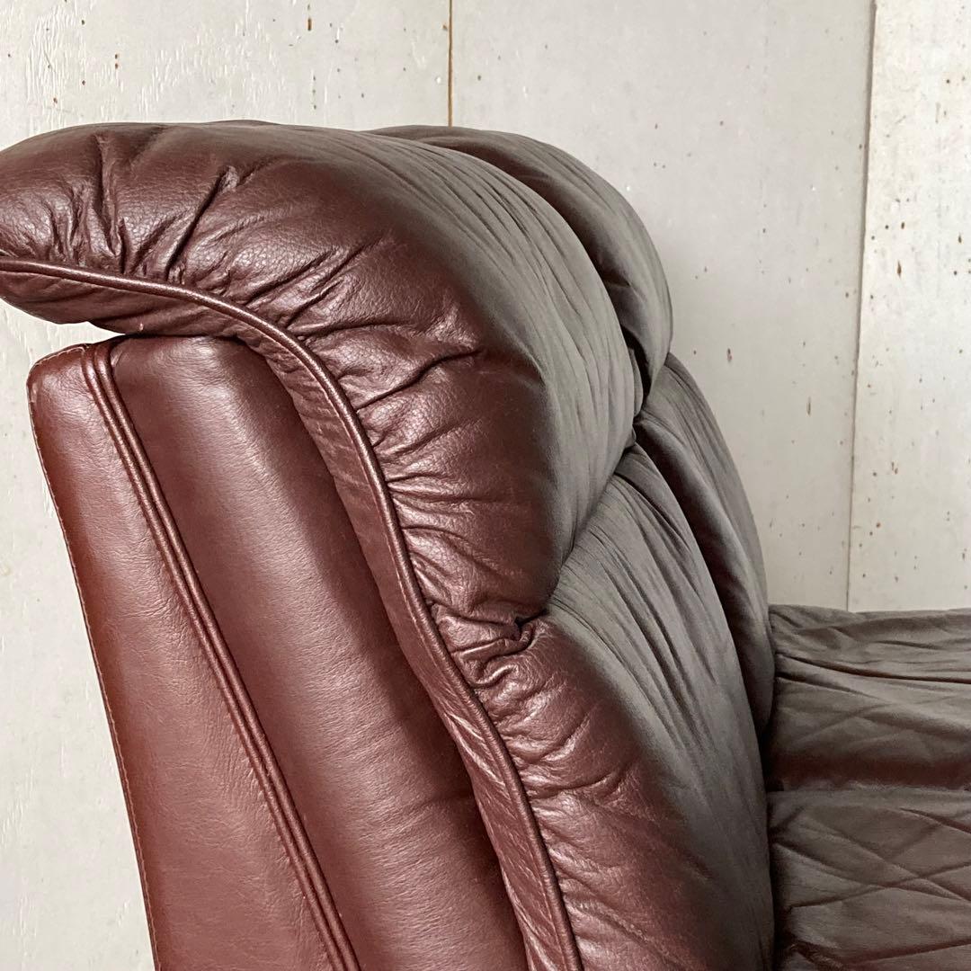 2脚セット 国産ヴィンテージ レザーソファ レトロ