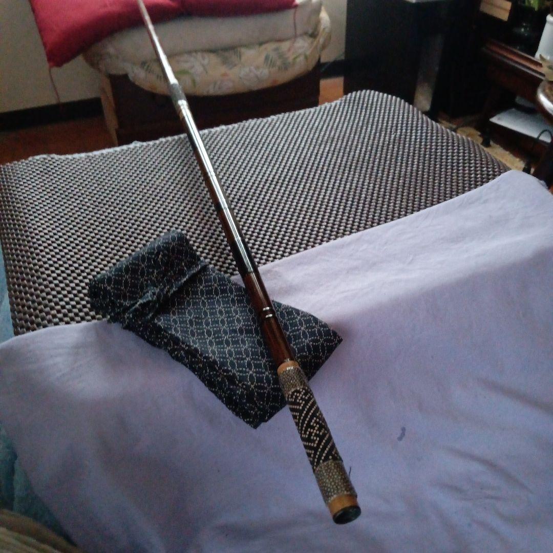 かちどき紋竹段巻き1本半竿掛け鮫皮&綾形カスタム・へら竿・へら鮒・ヘラブナ
