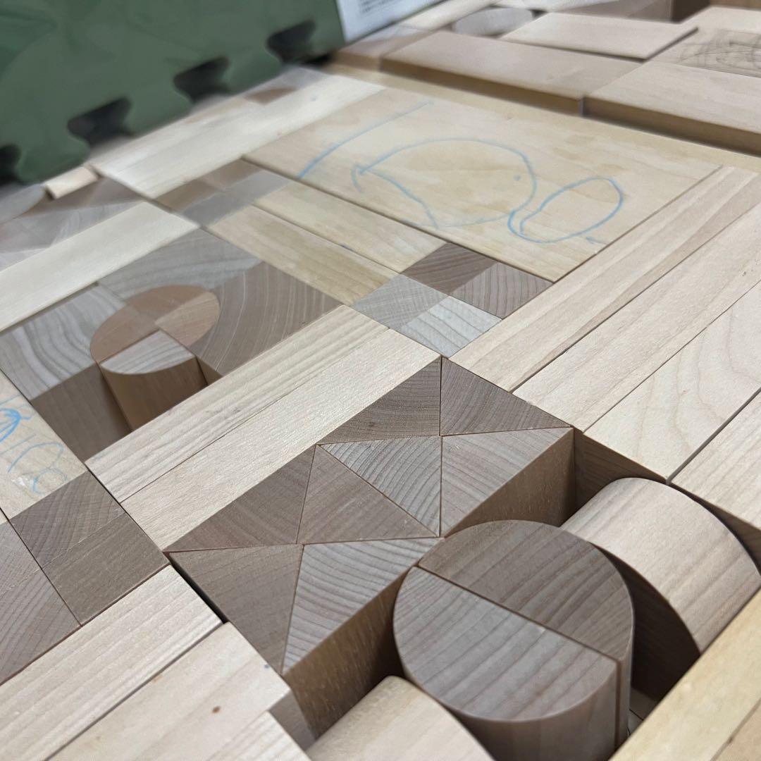 童具館 積み木のいろは45 WAKU-BLOCK45 4箱セット&カーペット