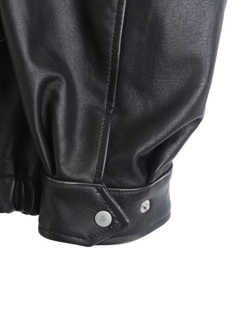 ジャケット・アウター ssstein COW LEATHER VINTAGE ZIP JACKET S