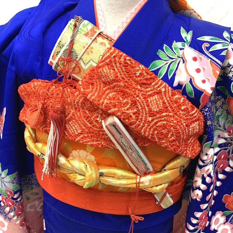 406ag6着物&長襦袢□七五三 七歳 女児 金彩 蝶 毬文□状態良好