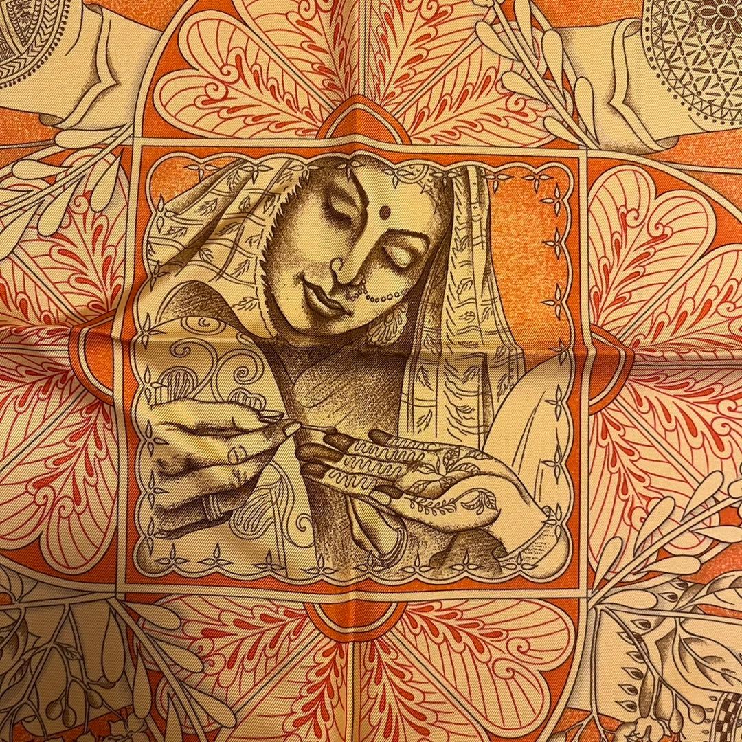 エルメス　カレ90 ヘンナの歌　オレンジ　Kondo様