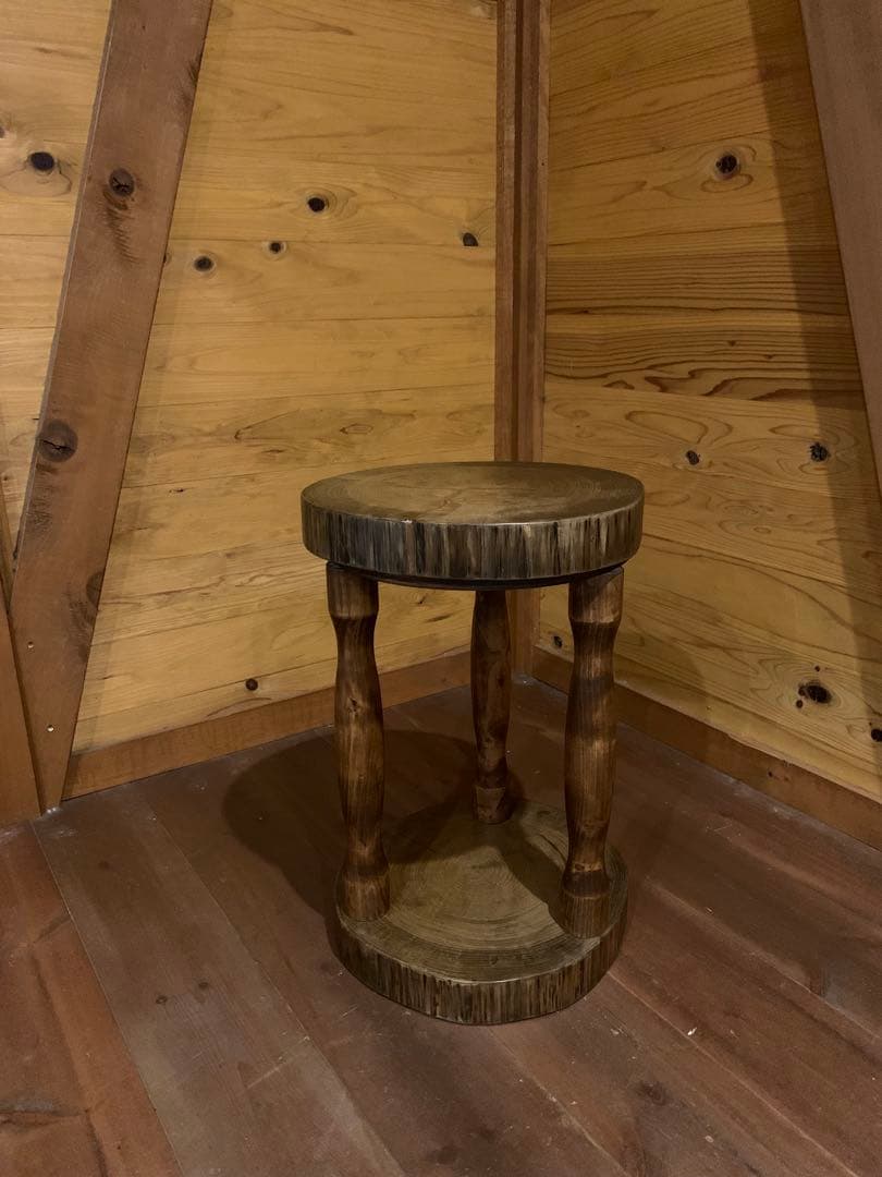 木製円形スツール