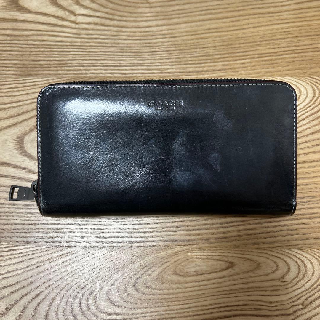 コーチ　ウォーターバッファロー　ラウンドジップロングウォレット