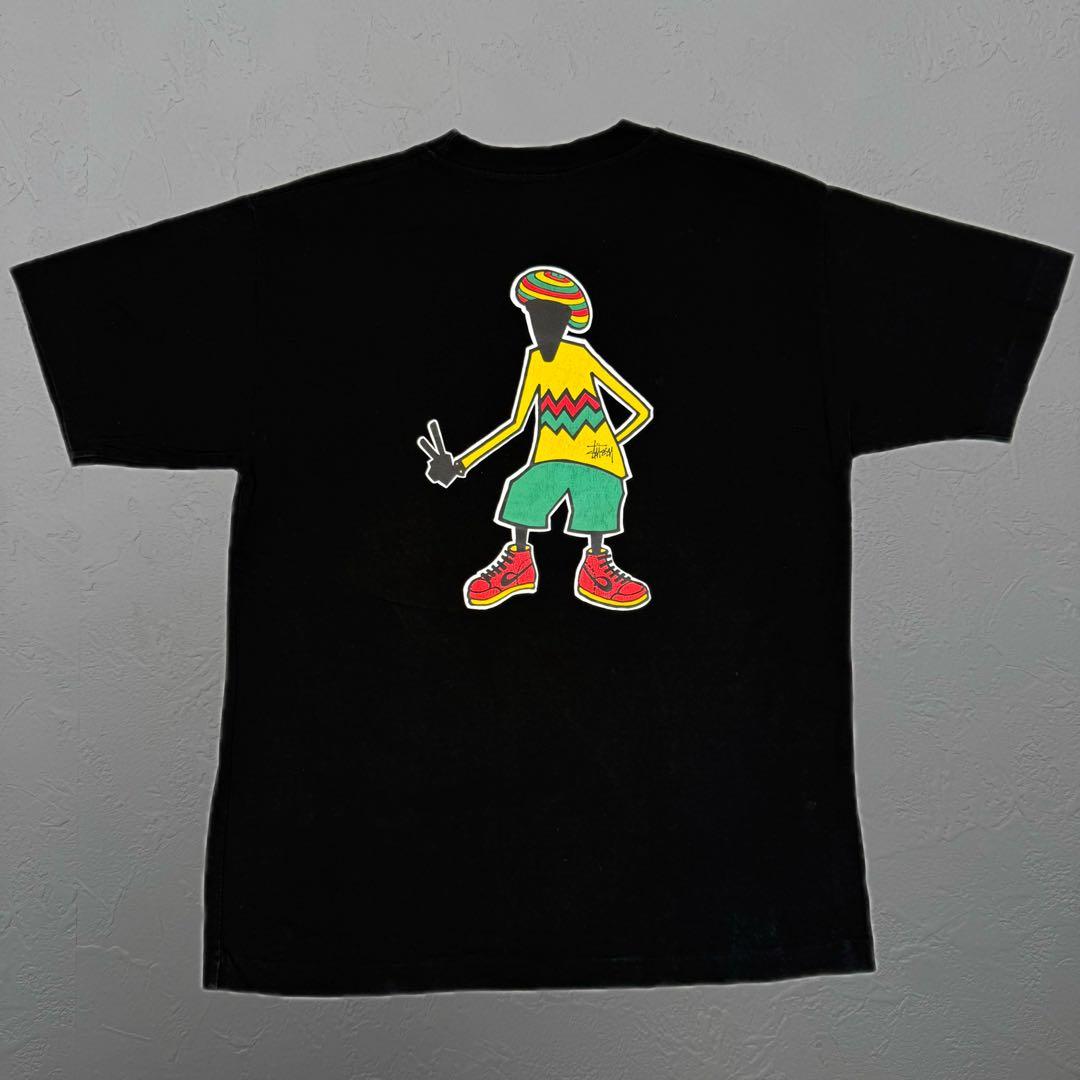 美品 old stussy 90s ビンテージ ラスタ シャドーマン Tシャツ