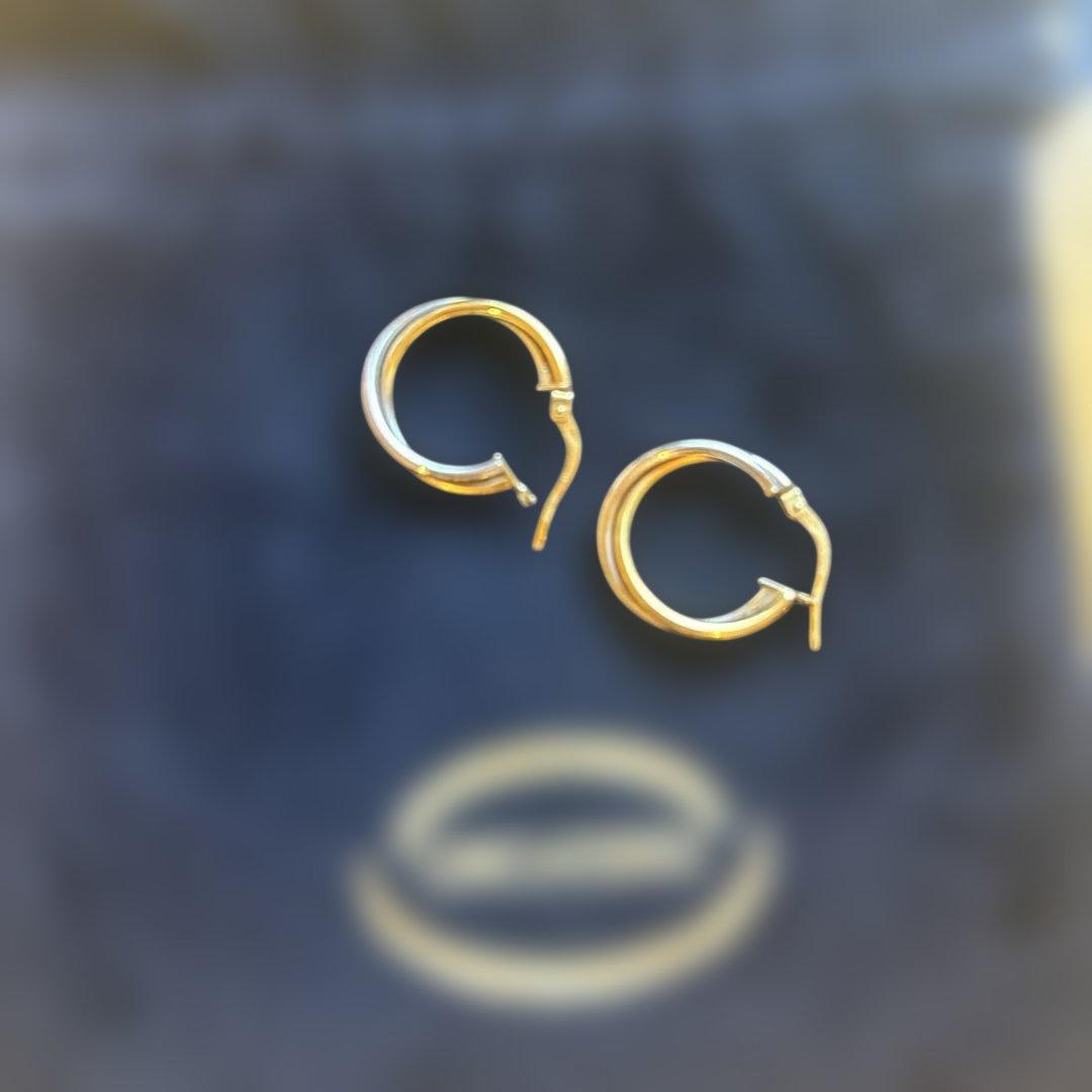 ウノアエレ　ゴールドシルバーコンビ　フープピアス