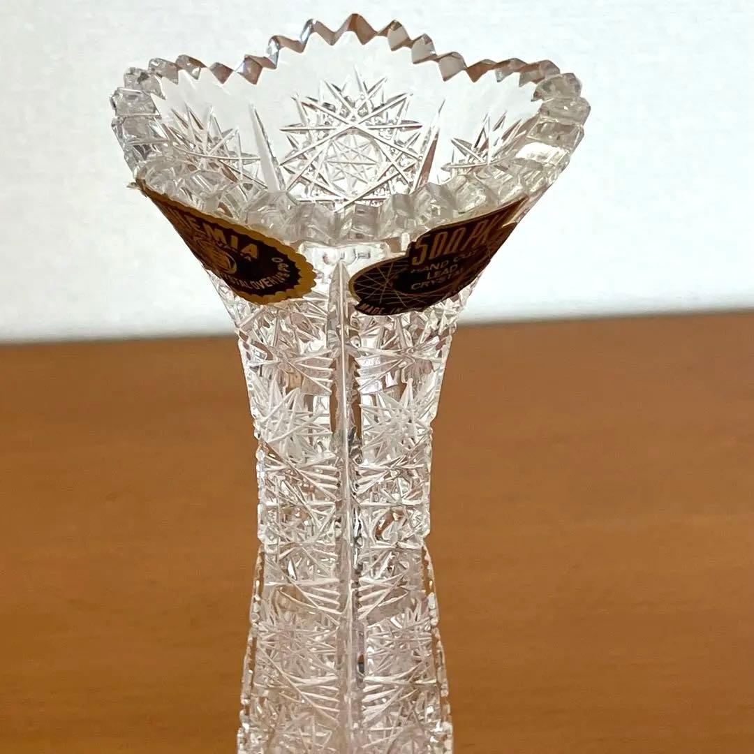 ボヘミアクリスタル 花瓶 一輪挿しpbo24% 500PKチェコ製