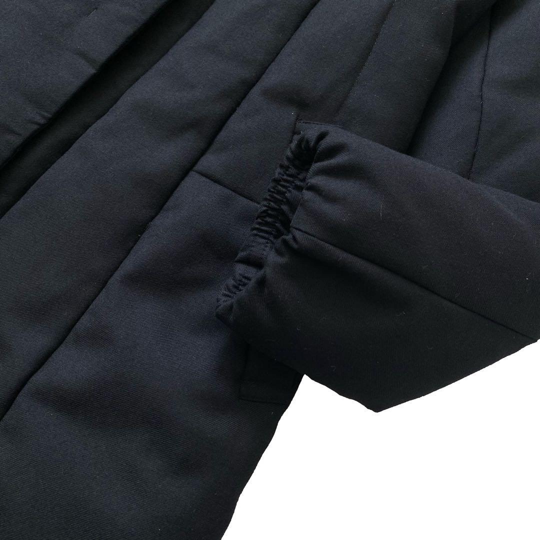 美品 自由区 女優襟 ミドルストレッチ ダウンコート 黒 40 オンワード樫山