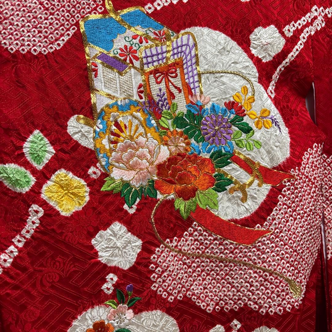 七五三　着物セット　着物　被布　３歳　絞り　友禅　フルセット