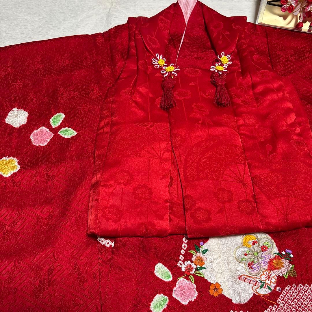 七五三　着物セット　着物　被布　３歳　絞り　友禅　フルセット