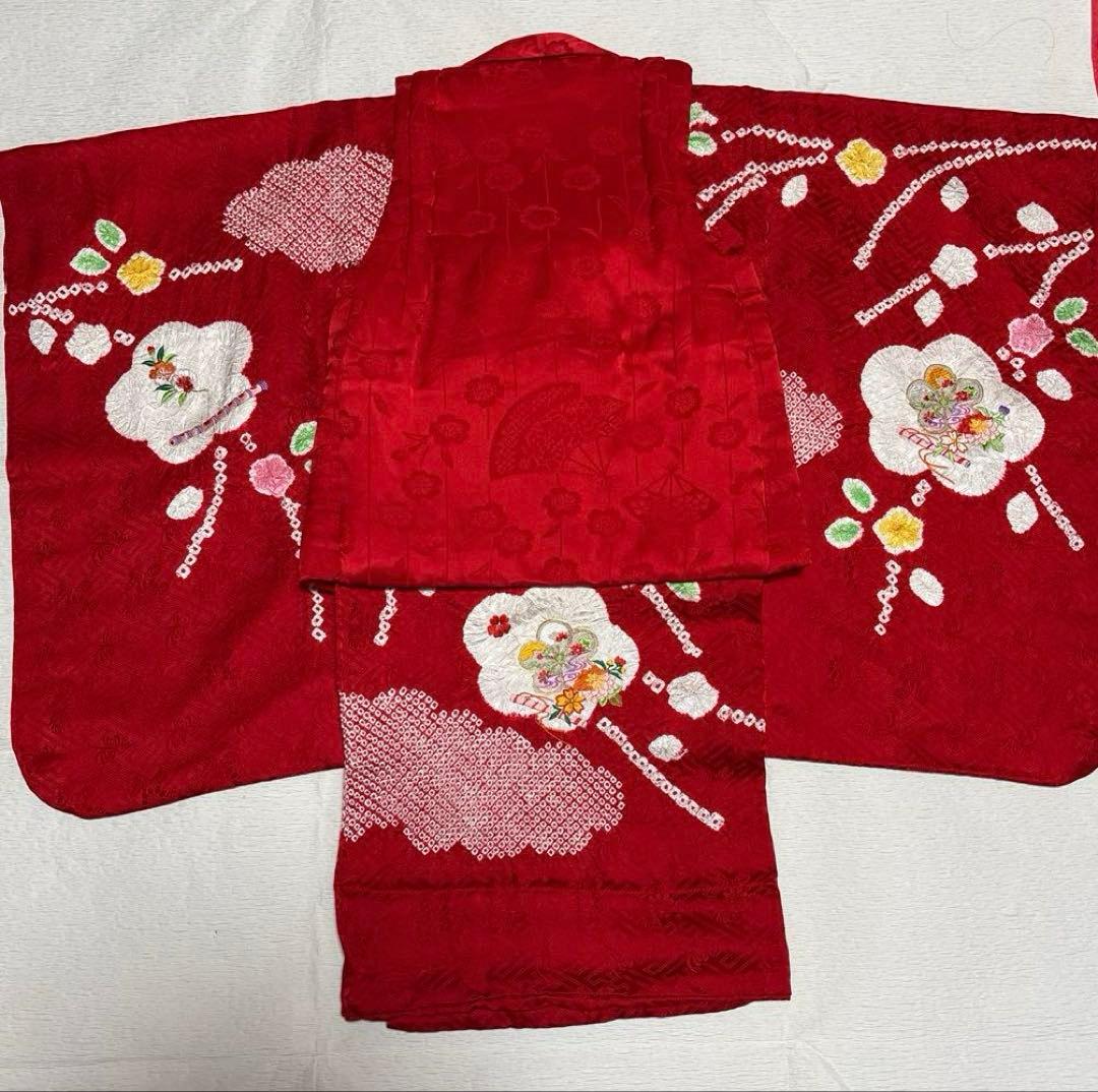 七五三　着物セット　着物　被布　３歳　絞り　友禅　フルセット