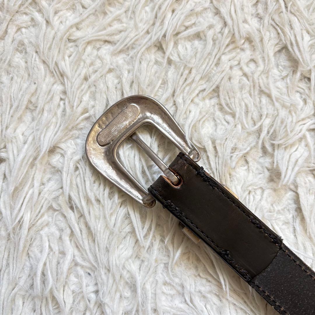 【希少】 Whitehouse cox ウエスタンベルト　B.2259 黒　銀