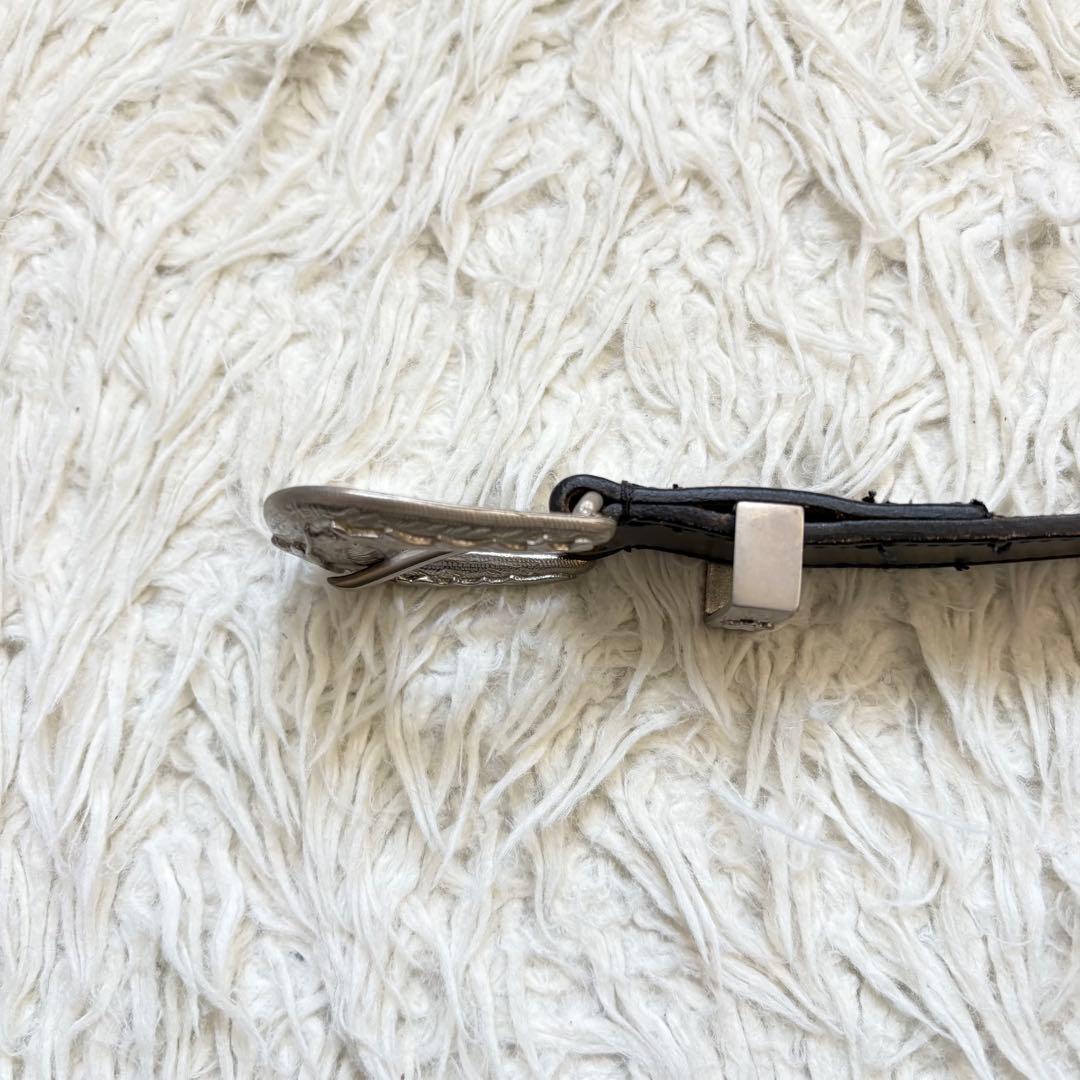 【希少】 Whitehouse cox ウエスタンベルト　B.2259 黒　銀