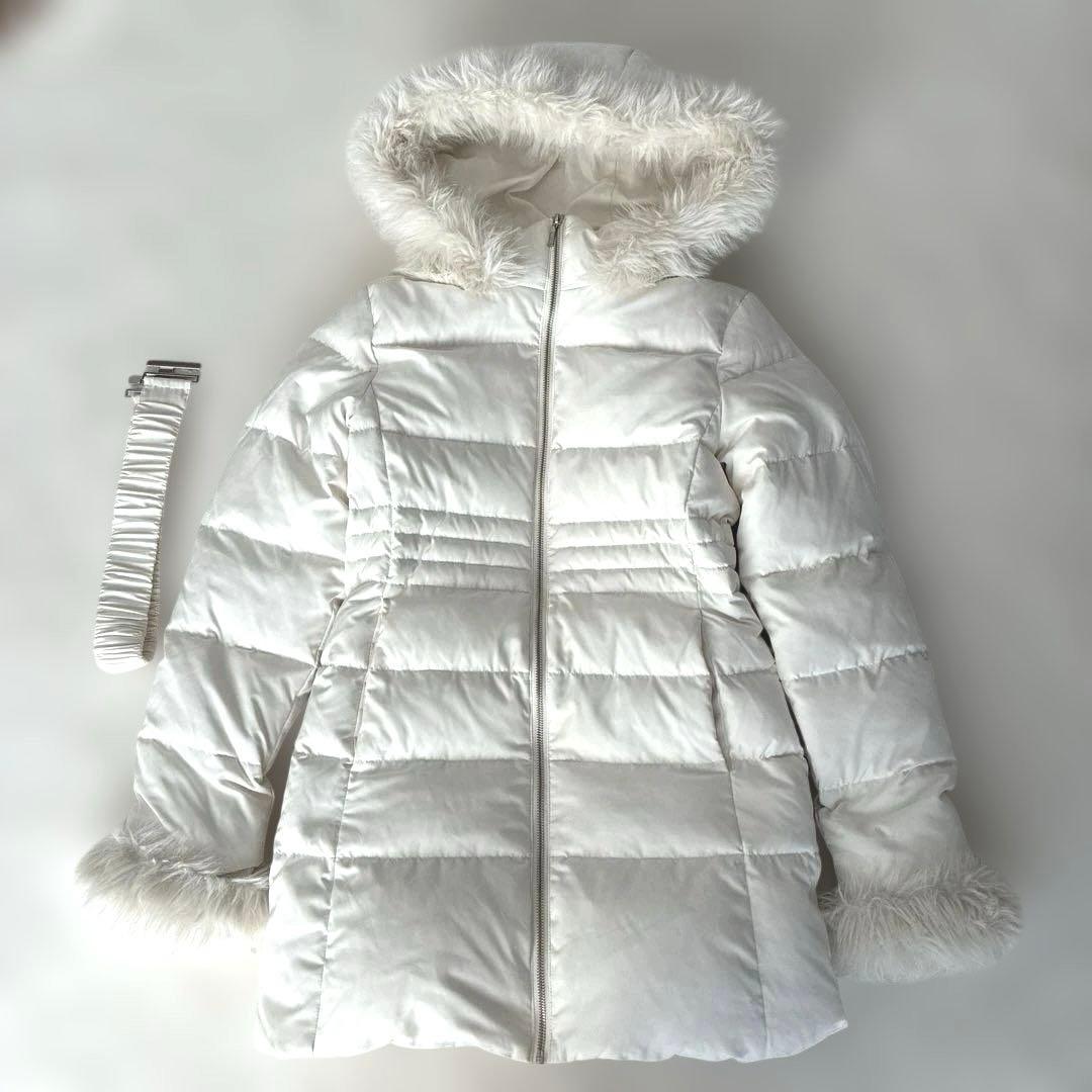 美品✨リゼクシー フード付ダウンコート ホワイト M ファー ベルト