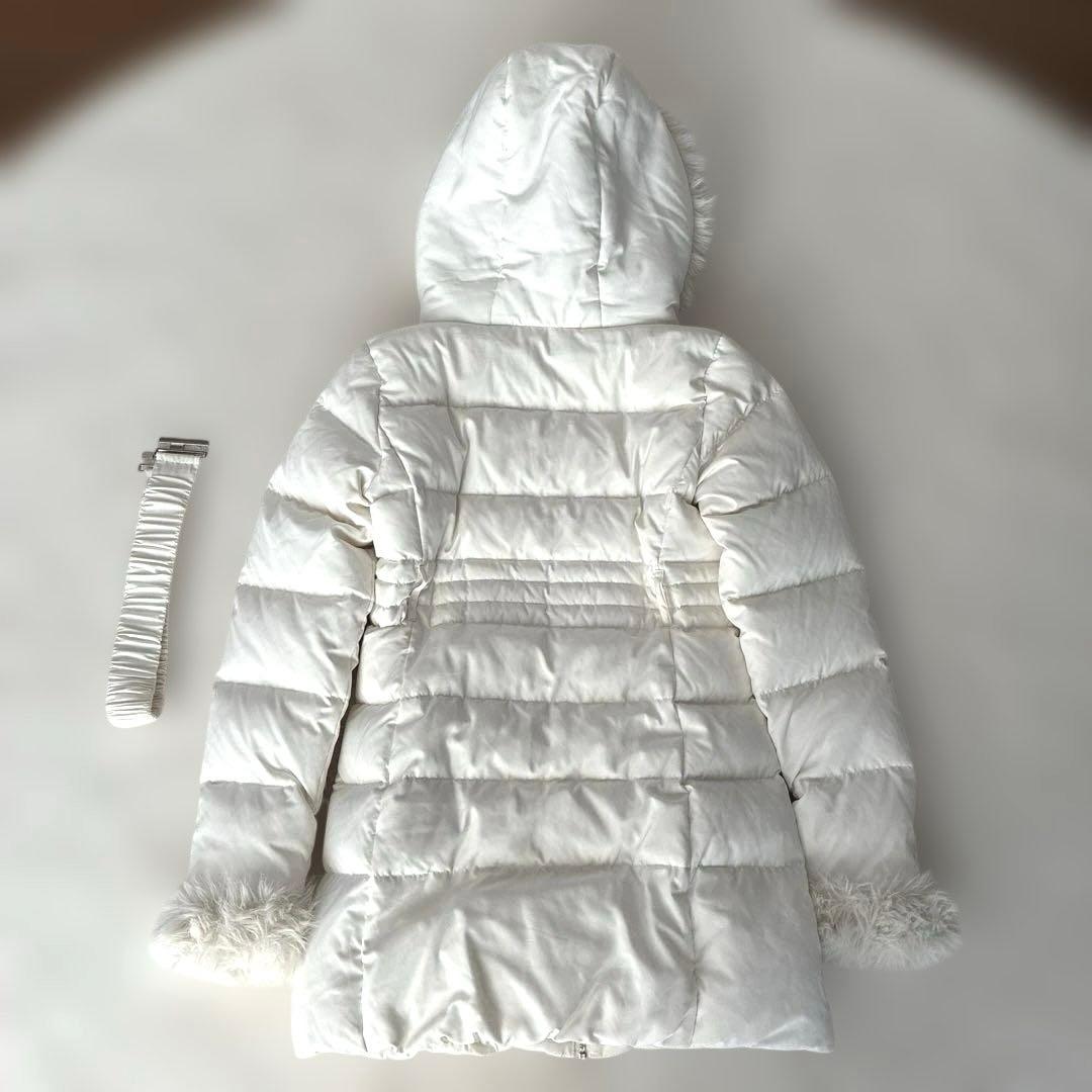 美品✨リゼクシー フード付ダウンコート ホワイト M ファー ベルト