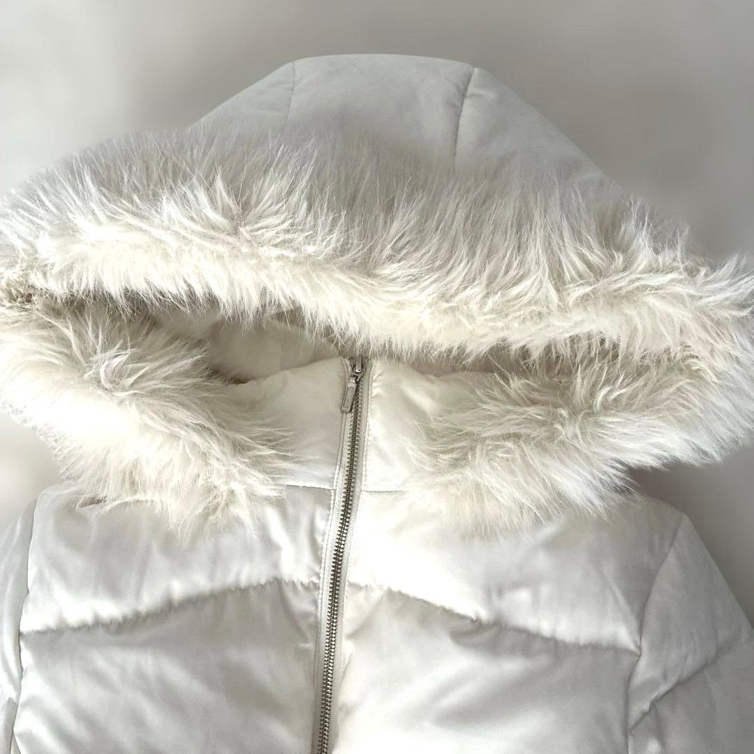 美品✨リゼクシー フード付ダウンコート ホワイト M ファー ベルト
